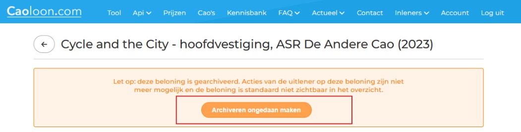 gearchiveerde beloningen ongedaan maken