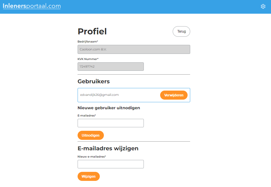 Profiel pagina